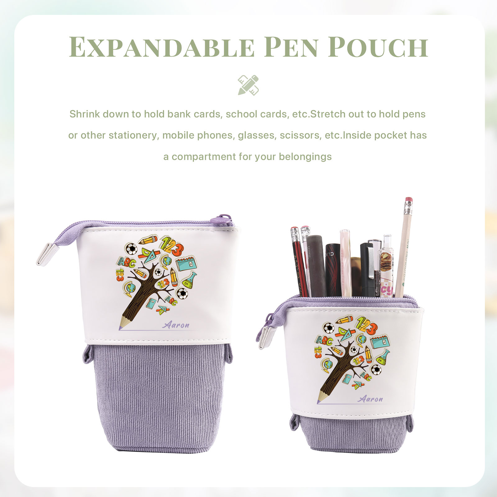 Personalized Pencil Case Custom Name And Animal pattern Pencil Case Back To School Gift For Boys Girls