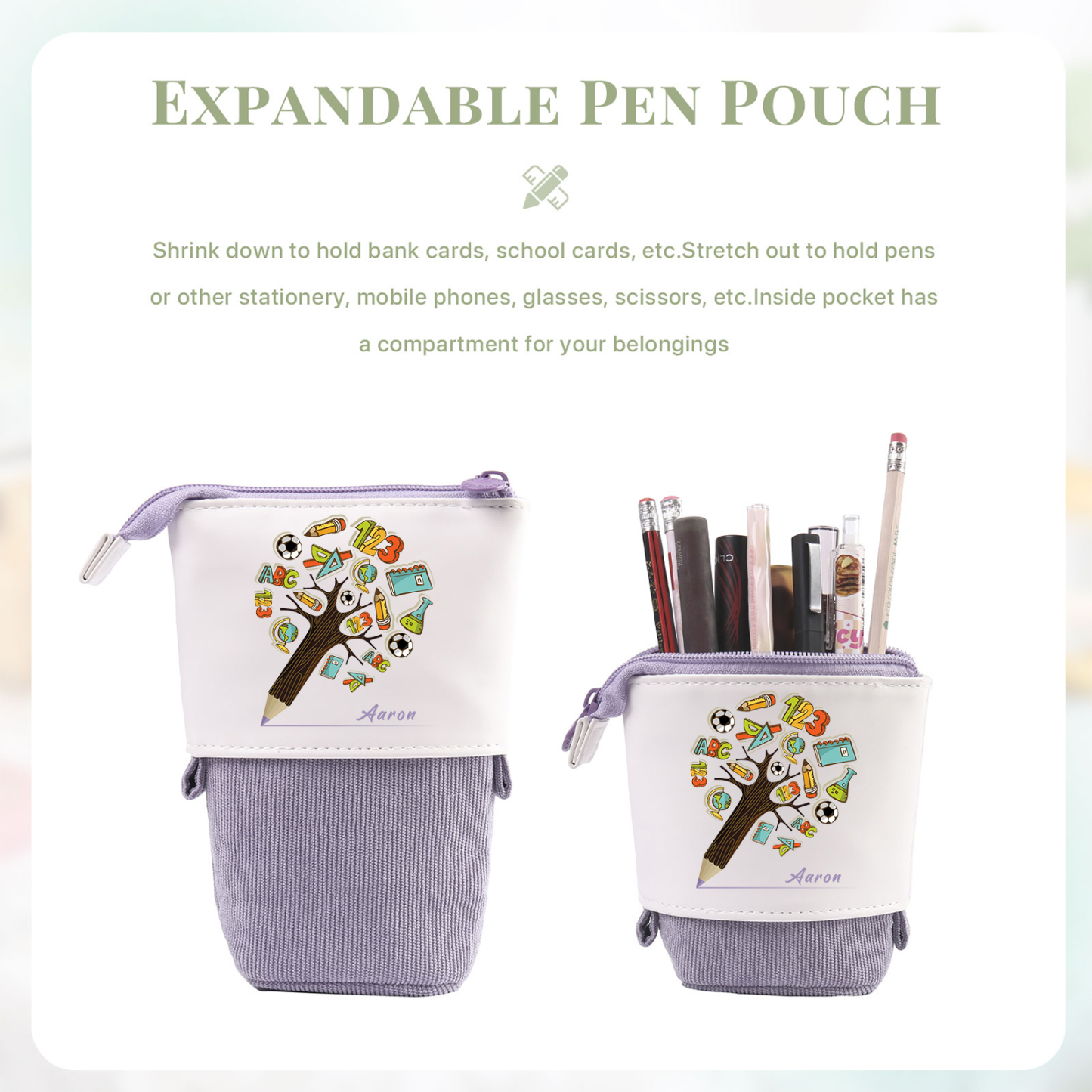 Personalized Pencil Case Custom Name And Animal pattern Pencil Case Back To School Gift For Boys Girls