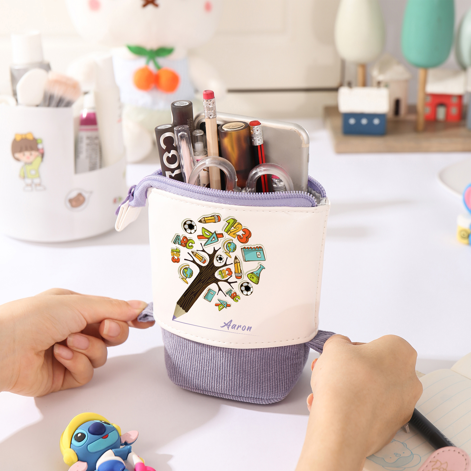 Personalized Pencil Case Custom Name And Animal pattern Pencil Case Back To School Gift For Boys Girls