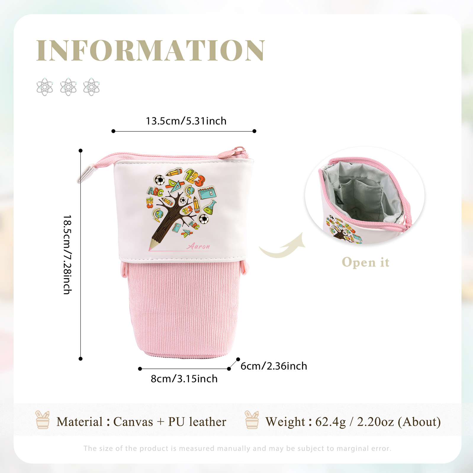 Personalized Pencil Case Custom Name And Animal pattern Pencil Case Back To School Gift For Boys Girls