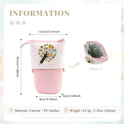 Personalized Pencil Case Custom Name And Animal pattern Pencil Case Back To School Gift For Boys Girls