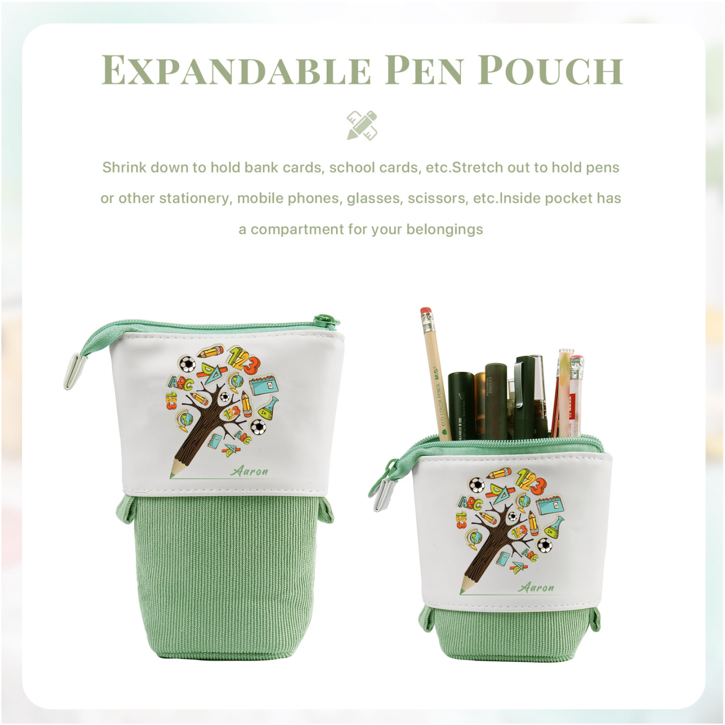 Personalized Pencil Case Custom Name And Animal pattern Pencil Case Back To School Gift For Boys Girls