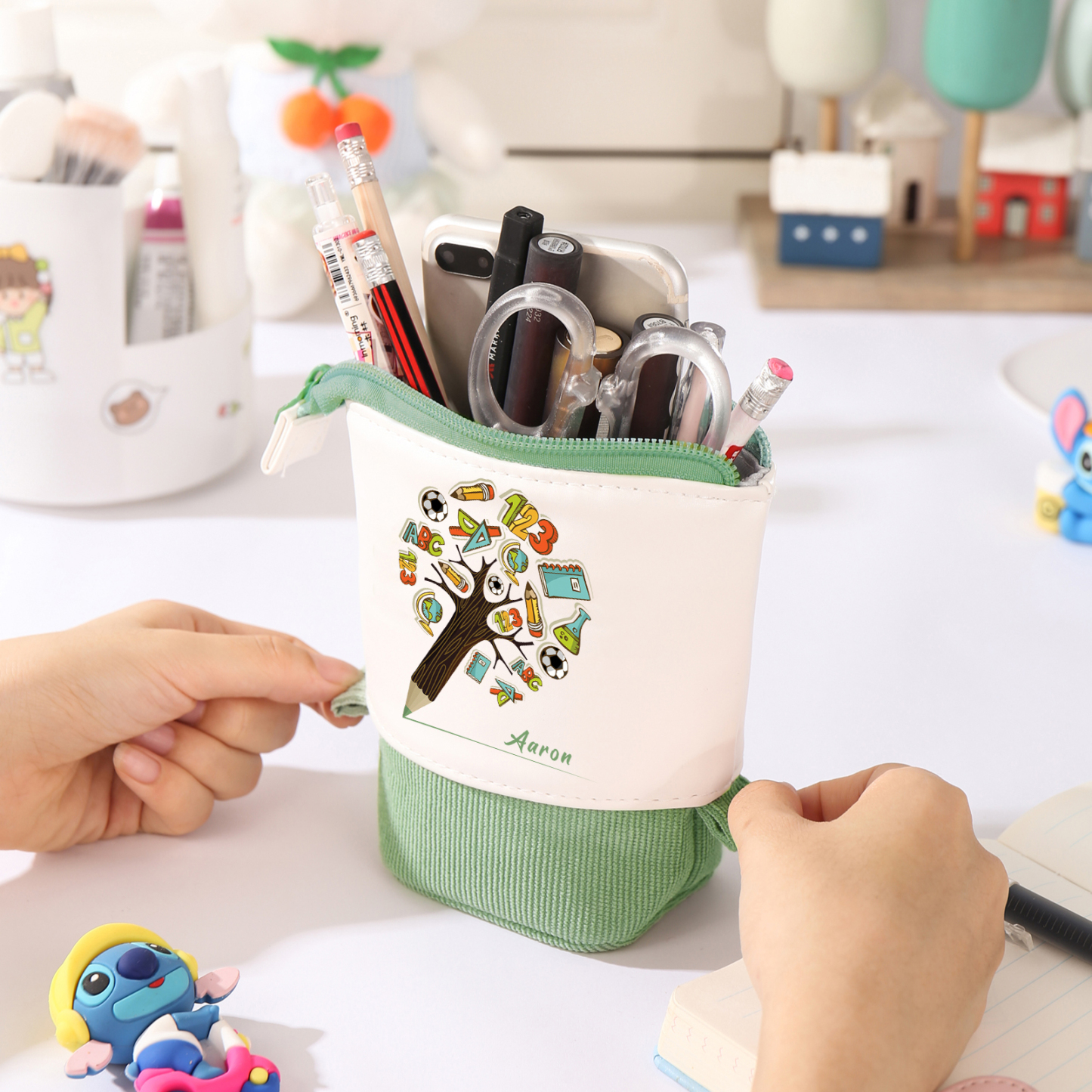 Personalized Pencil Case Custom Name And Animal pattern Pencil Case Back To School Gift For Boys Girls