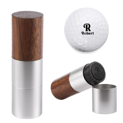 Personalized Golf Ball Pattern Seal – Elegant Wood Design
