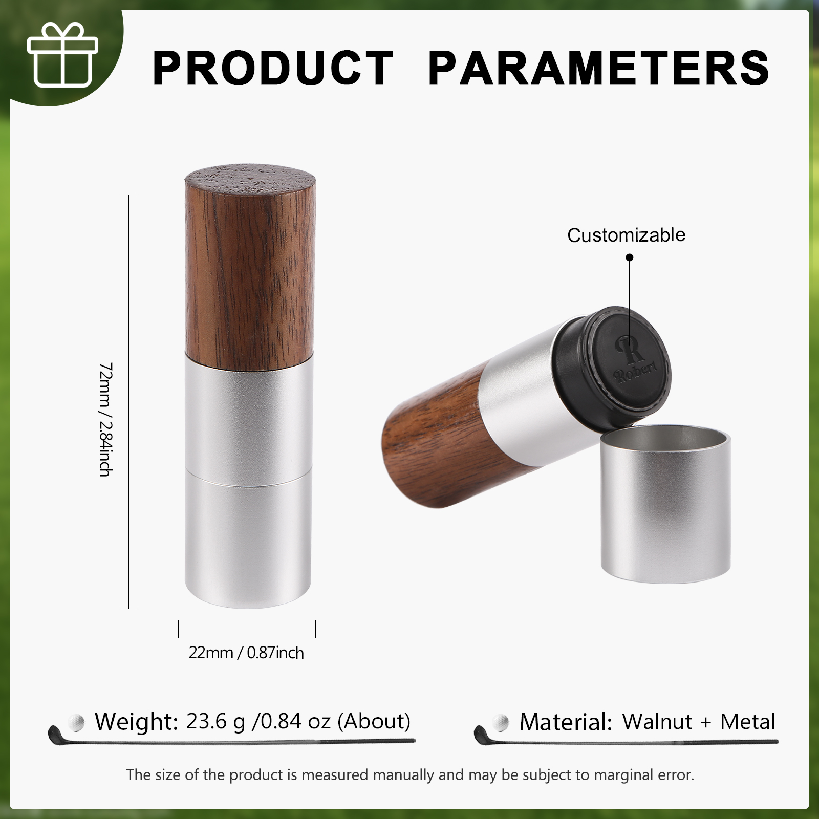 Personalized Golf Ball Pattern Seal – Elegant Wood Design