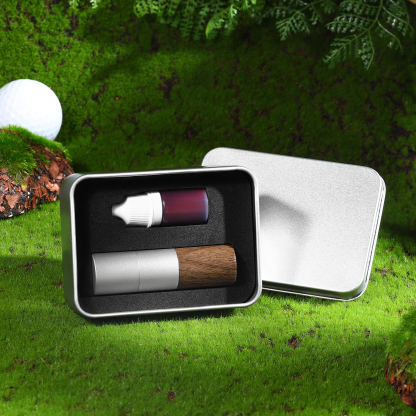 Personalized Golf Ball Pattern Seal – Elegant Wood Design