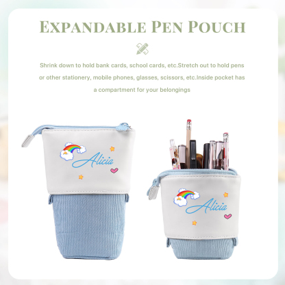 Personalized Pencil Case Custom Name Rabbit Pencil Case Back To School Gift For Boys Girls