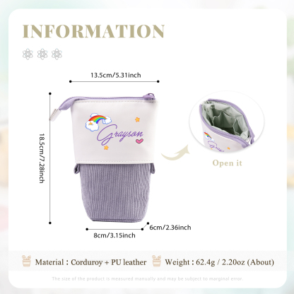 Personalized Pencil Case Custom Name Rabbit Pencil Case Back To School Gift For Boys Girls