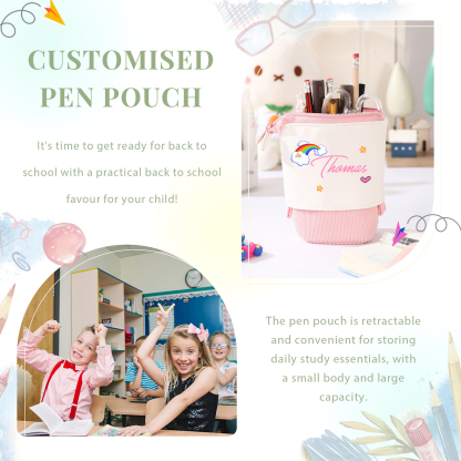 Personalized Pencil Case Custom Name Rabbit Pencil Case Back To School Gift For Boys Girls