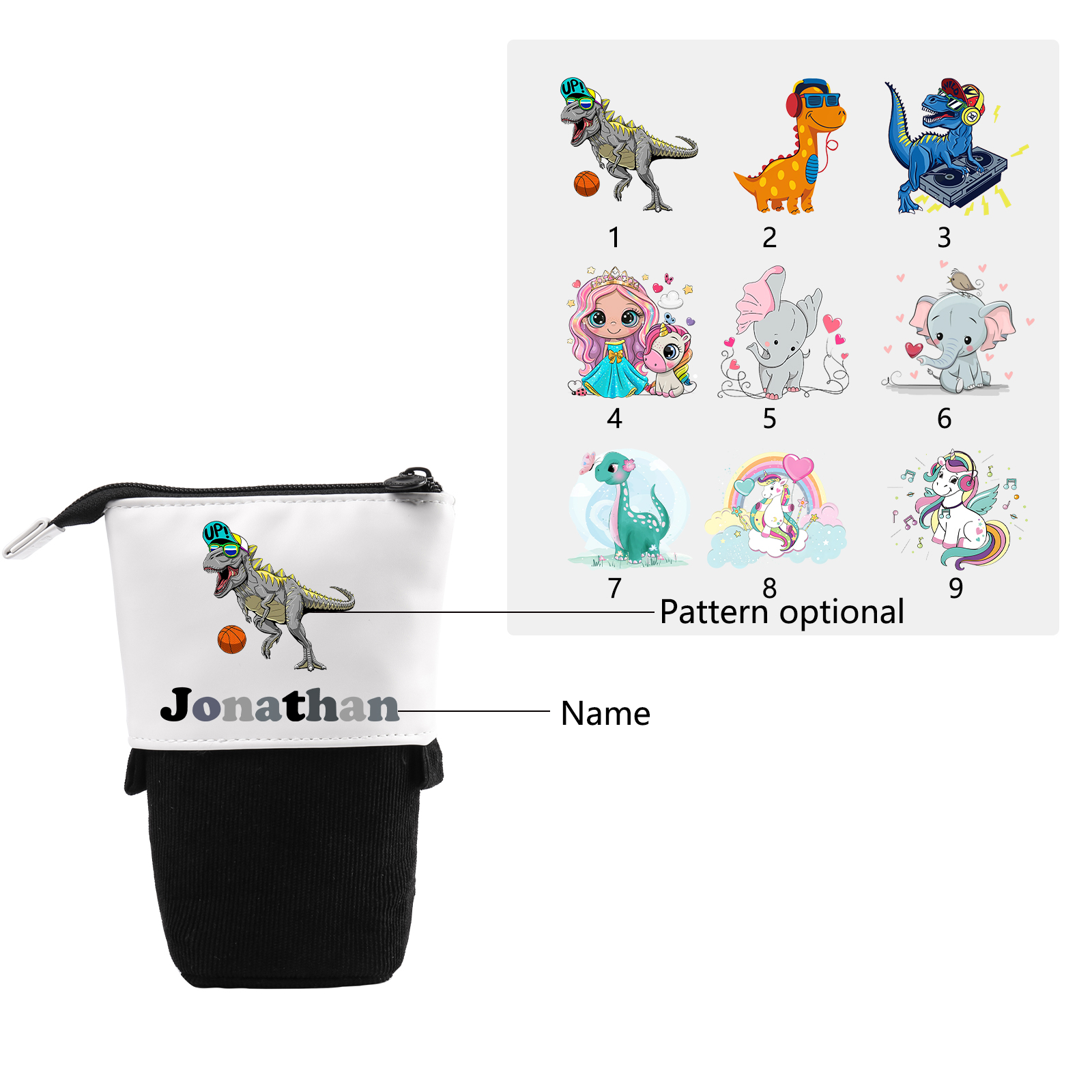 Personalized Pencil Case Custom Name And Animal Pencil Case Back To School Gift For Boys Girls