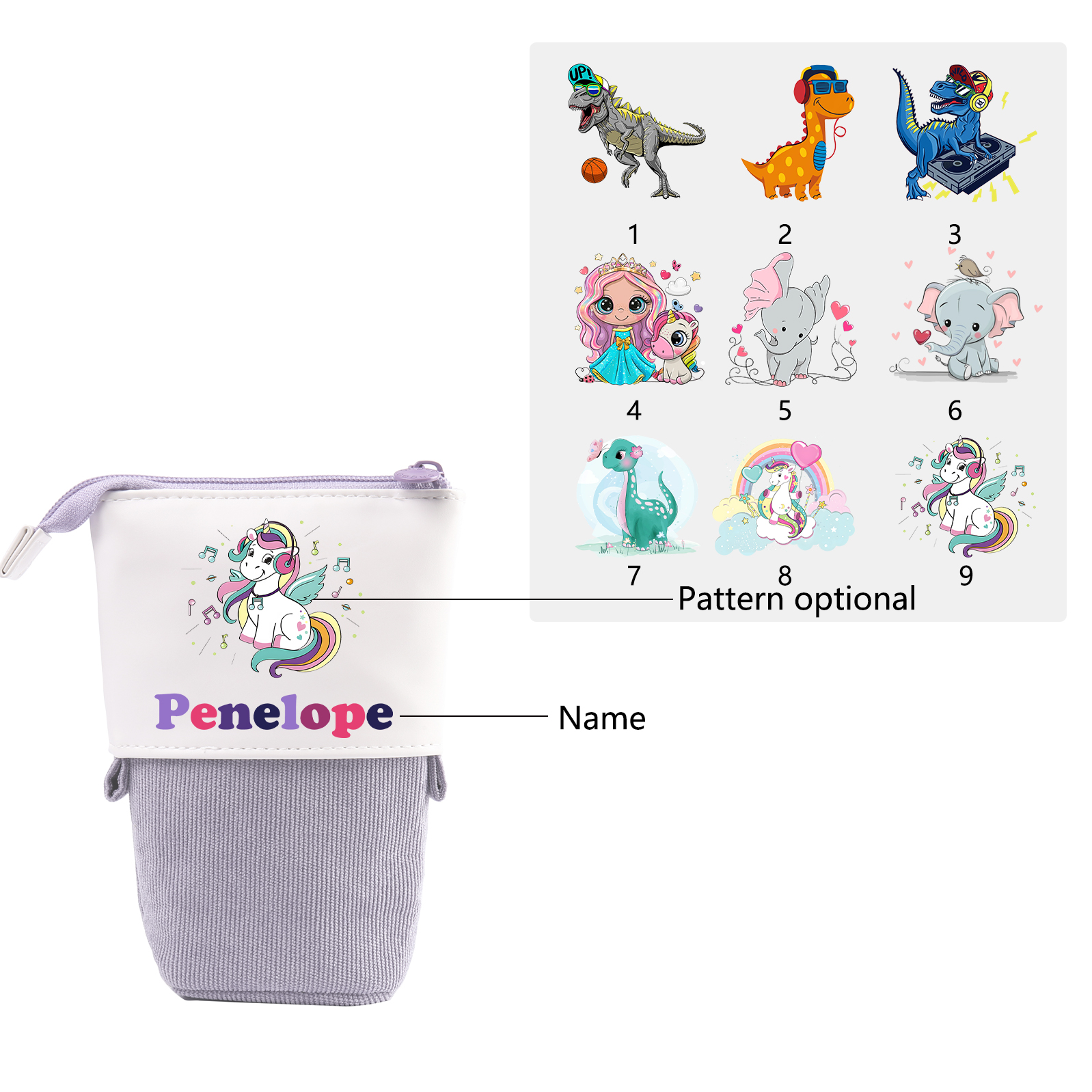 Personalized Pencil Case Custom Name And Animal Pencil Case Back To School Gift For Boys Girls