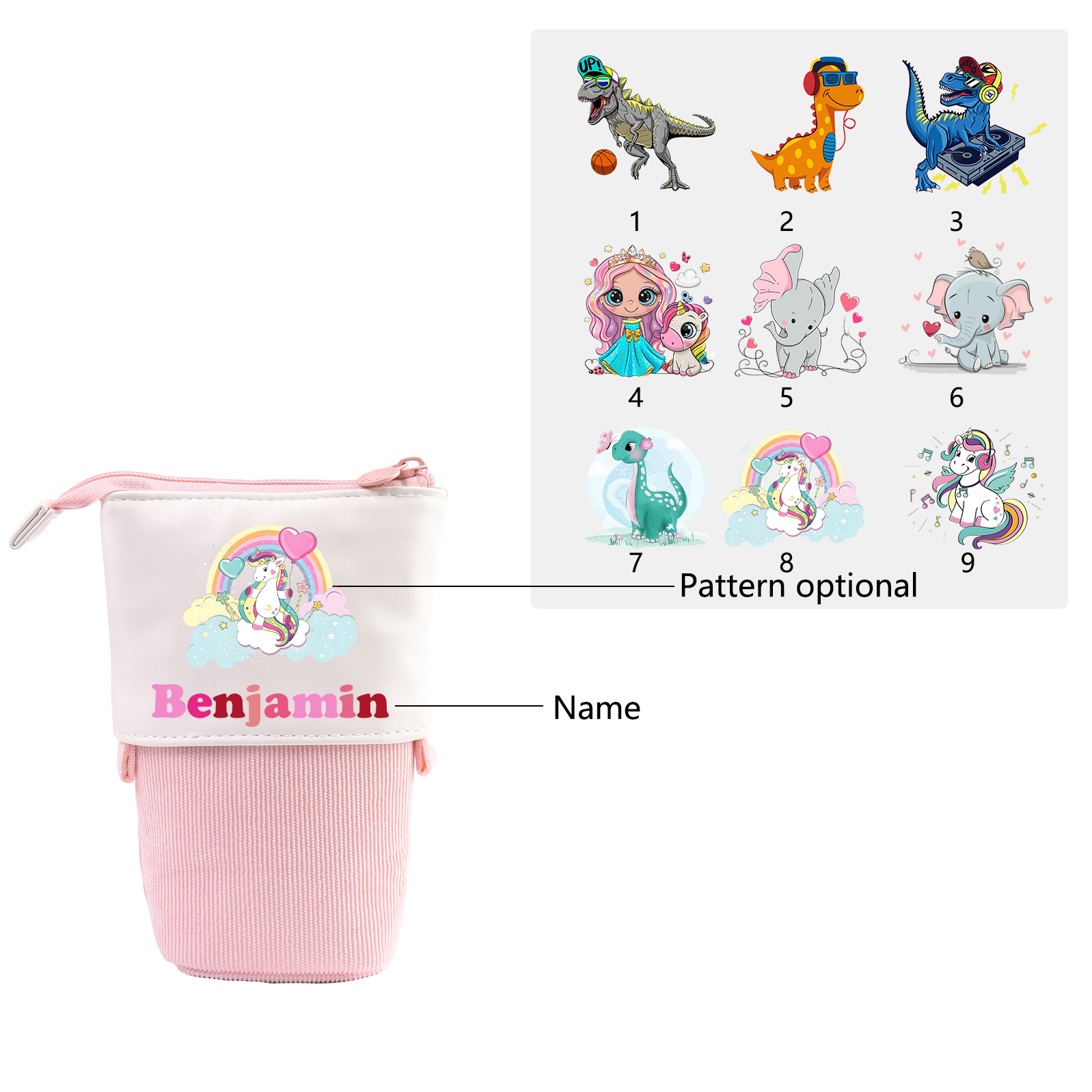 Personalized Pencil Case Custom Name And Animal Pencil Case Back To School Gift For Boys Girls