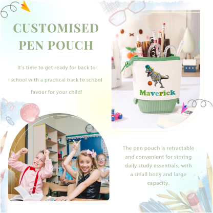 Personalized Pencil Case Custom Name And Animal Pencil Case Back To School Gift For Boys Girls