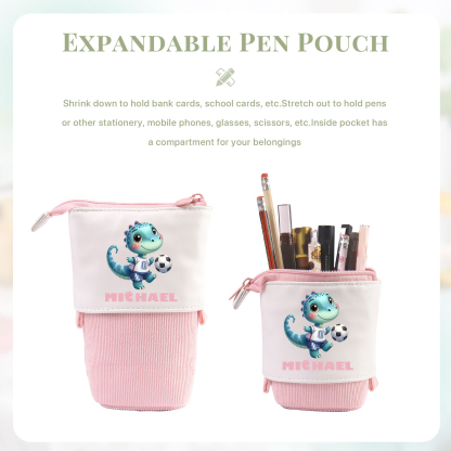 Personalized Cartoon Character & Initial Name Pencil Case - Back To Sc