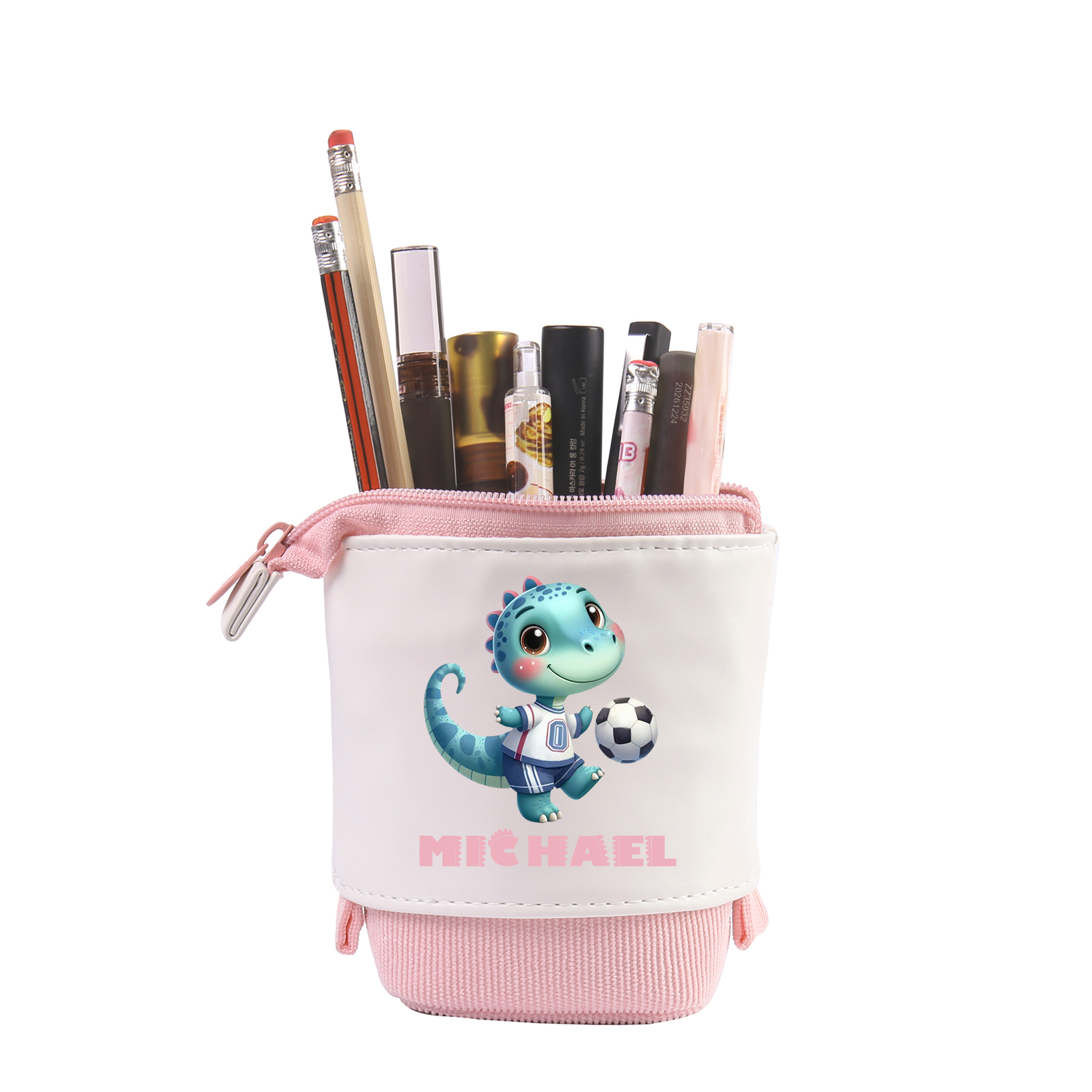 [Copy]Personalized Cartoon Character & Initial Name Pencil Case - Back To School Gift For Boys & Girls 