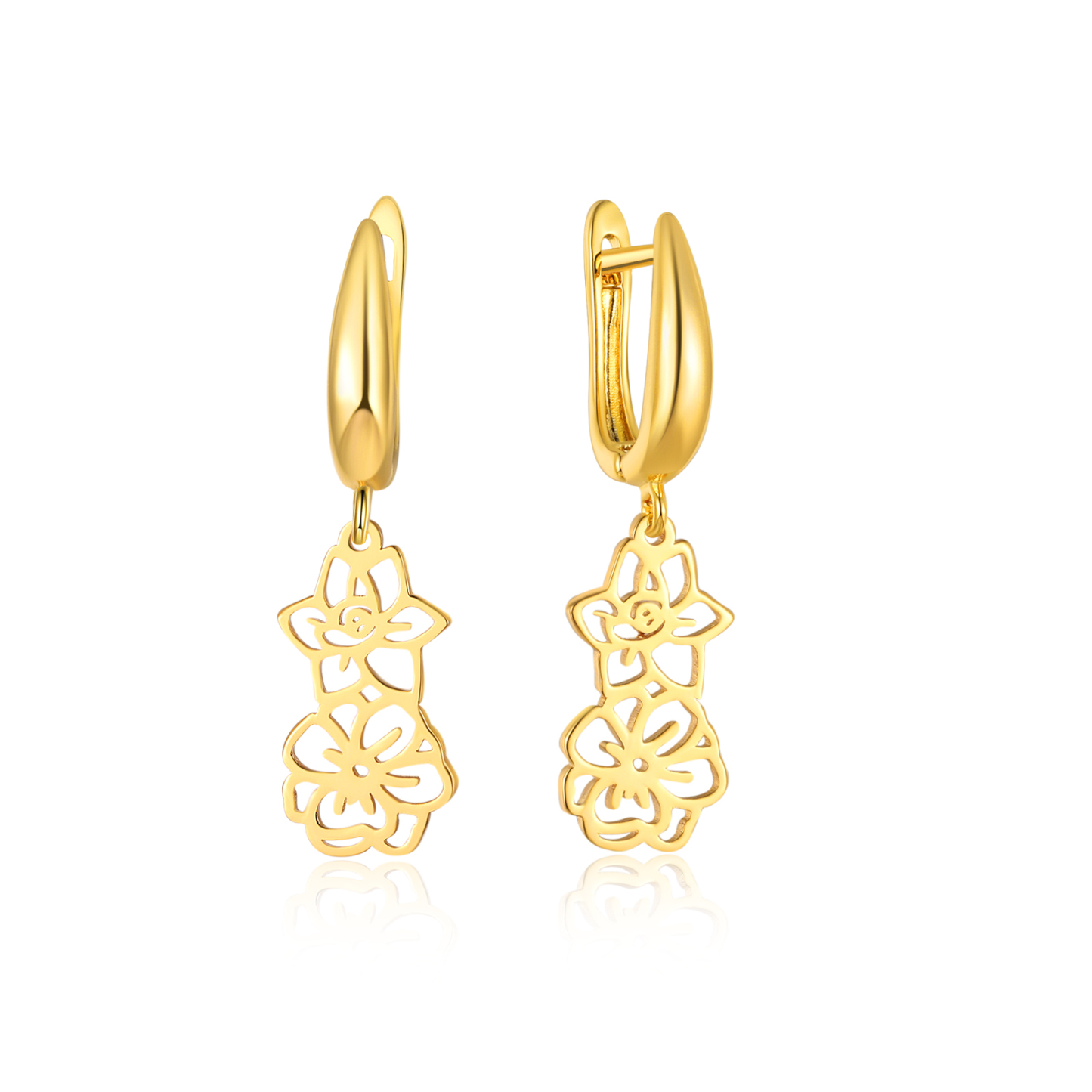 Personalized Birth Flower Earring Floral Dangle Earrings