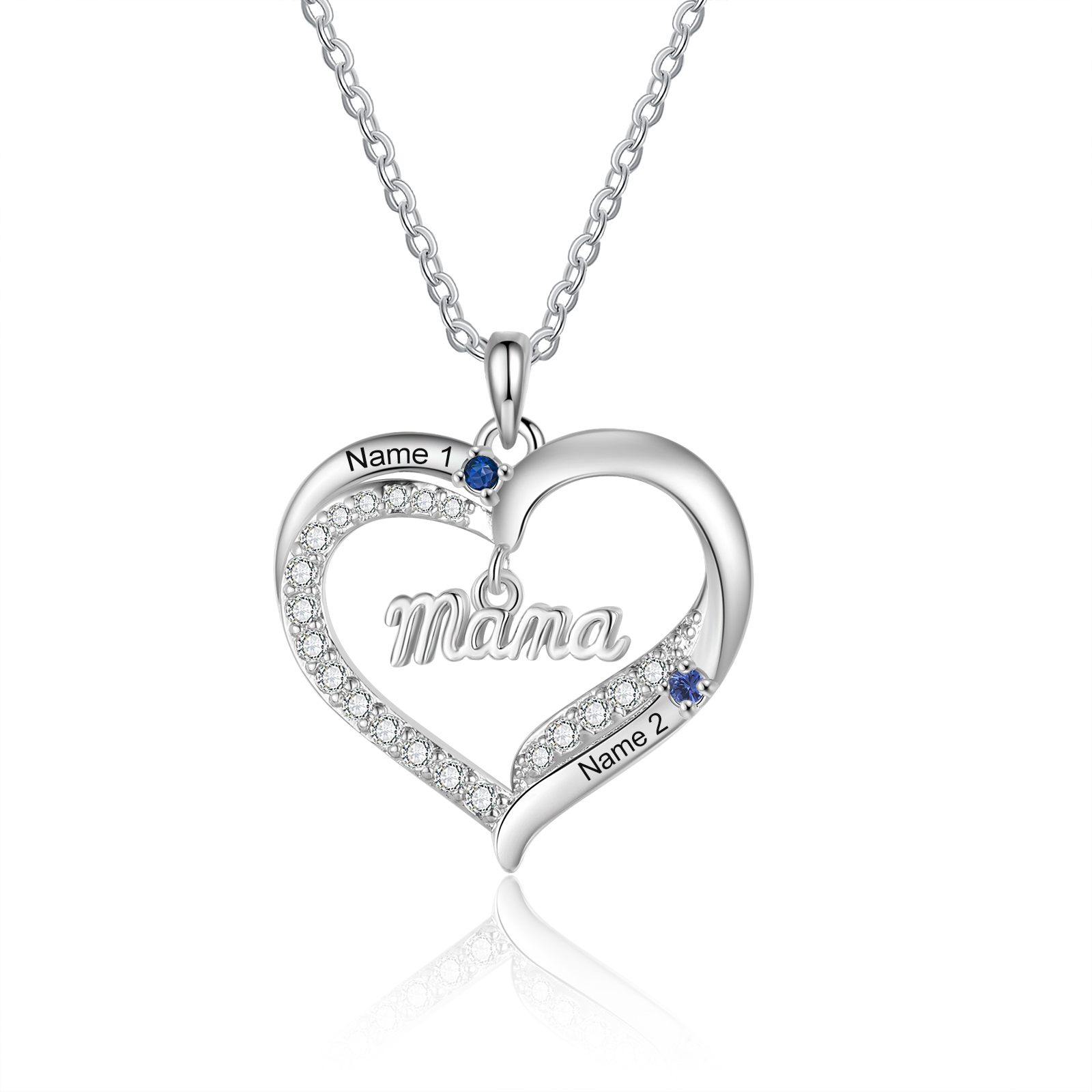 Personalized Mom Heart Necklace with 2–5 Kids Names and Birthstones Mother’s Day, birthday, Christmas gift for mum, nan, grandma | Jessemade