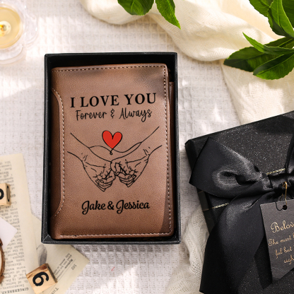 Personalized PU Leather Wallet with Message for Men