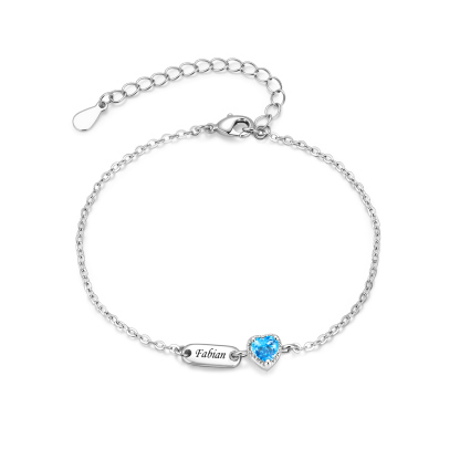 Personalized Heart Birthstone Bracelet Custom with 1 to 6 Names and Stones A Symbolic Piece of Jewelry Representing Love and Connection Birthday Gift, Mother’s Day Gift for Mom, Grandma, Wife | Jesse