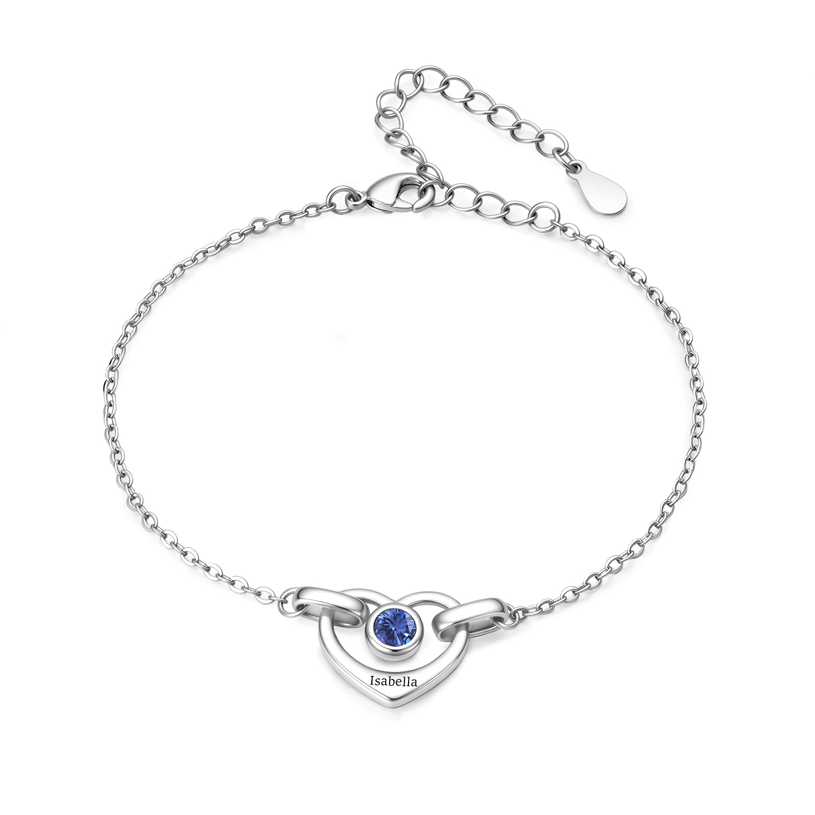 Personalized Bracelet with Intertwined Hearts Customized With 1 to 5 Names and Birthstones – Personal Gift for Mom or Girlfriend, Birthday Gift, Mother’s Day Gift for Mom and Grandma | Jessemade