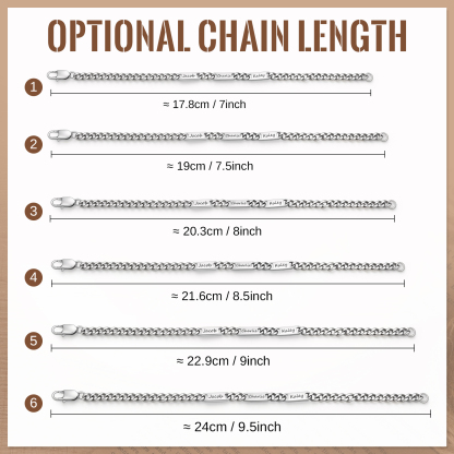 Personalized Cuban Link Bracelet For Men Customized with 2-6 Name Stainless Steel