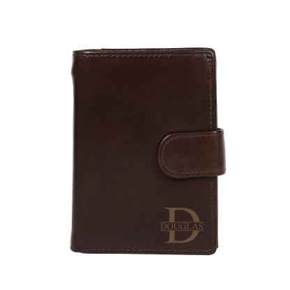 Personalized Leather RFID Blocking Bifold Wallet for Men with Snap Closure