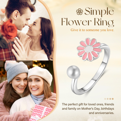 Open Finger Rings Daisy Flower Anxiety Worry Fidget Spinner Ring