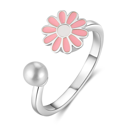 Open Finger Rings Daisy Flower Anxiety Worry Fidget Spinner Ring