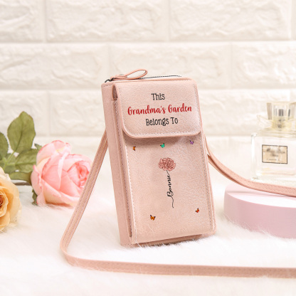Custom Crossbody Phone Purse with Name Practical Gift for Grandma & Mom | Jessemade