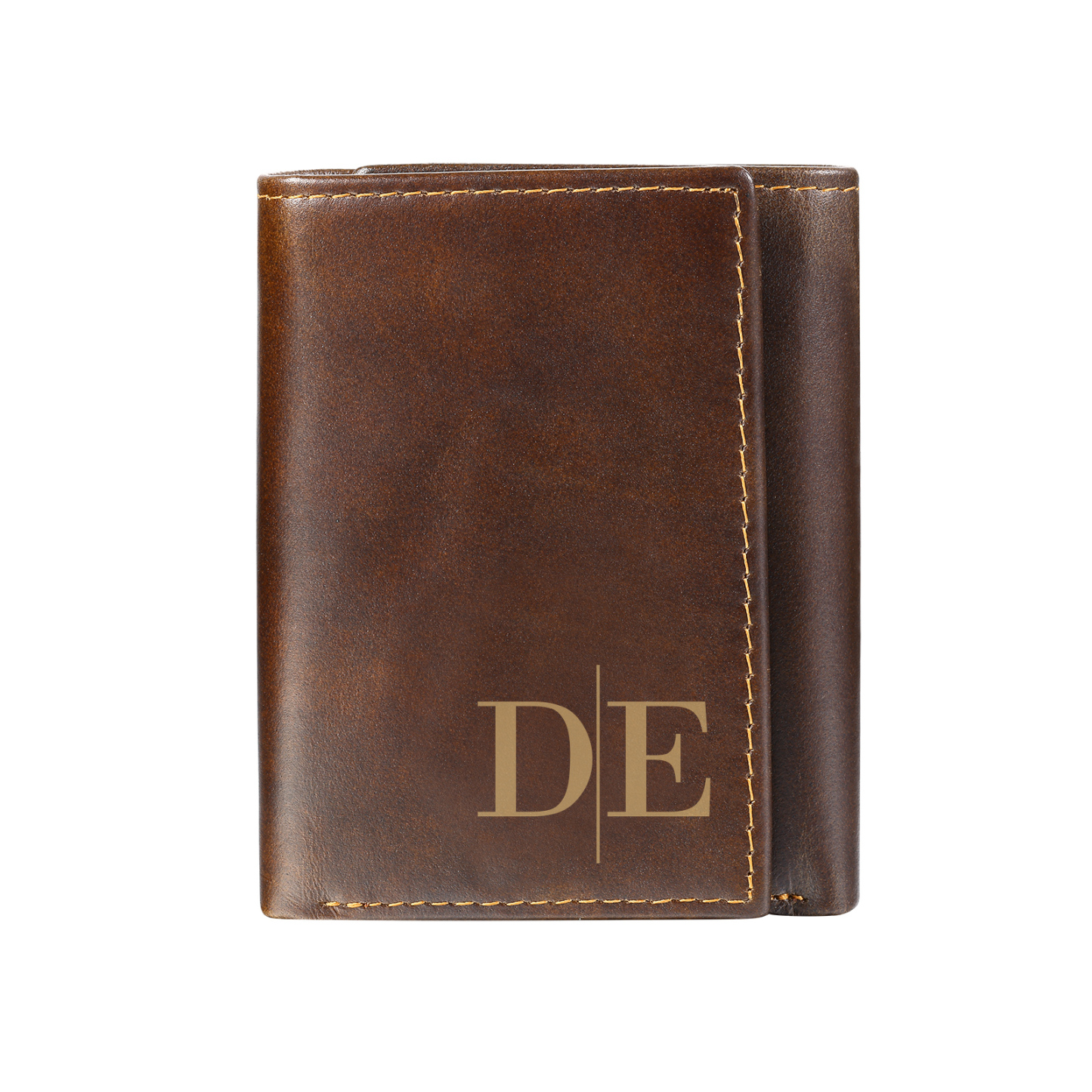 Personalized Genuine Leather Wallet With RFID Protection Trifold Custom With Initials And Name