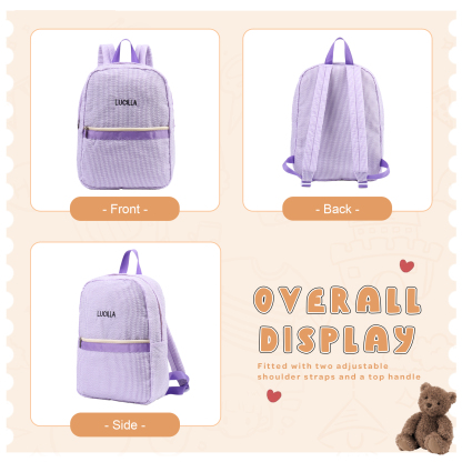 Personalized School Bag Custom Name Canvas Children Backpack Back To School Gift For Children