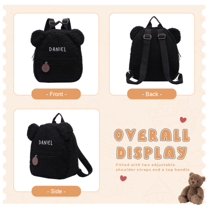 Personalized School Bag Custom Name Plush Children Backpack Children Back To School Gift