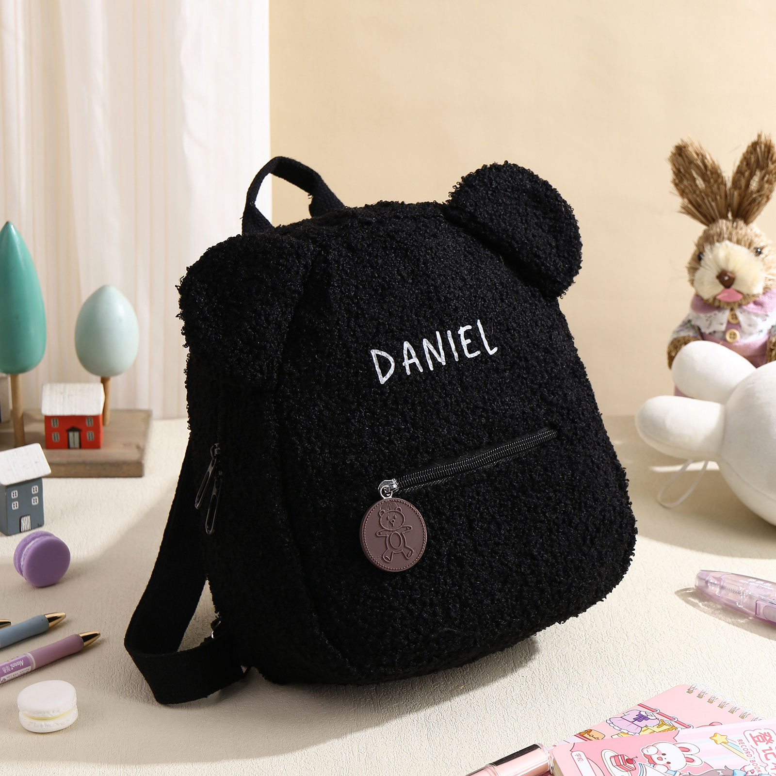 Personalized School Bag Custom Name Plush Children Backpack Children Back To School Gift
