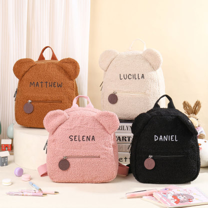 Personalized School Bag Custom Name Plush Children Backpack Children Back To School Gift