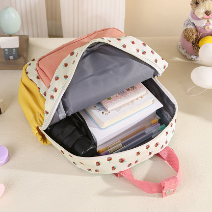 Personalised Kids' Backpack Embroidered with 1 Name Strawberry Print Practical and Heartfelt Gift for Girls | Jessemade