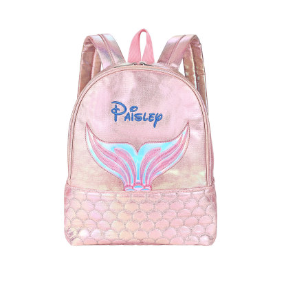 Personalised Embroidery Name Girls Mermaid Backpack Holographic Quilted Pattern Fish Tail Decor Classic Backpack Gift for Kids | Jessemade