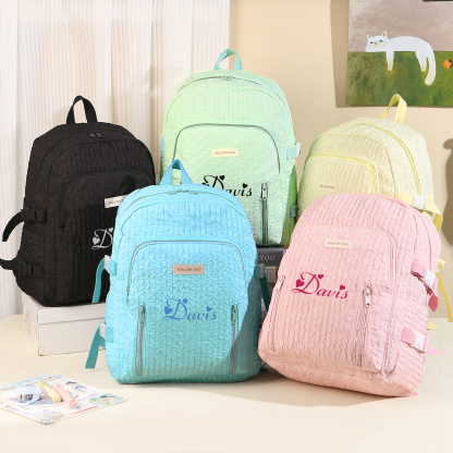 Personalized Children’s School Bag – Multiple Color & Font Choices & Custom Name - Large Capacity Backpack