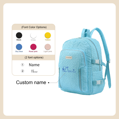Personalized Children’s School Bag – Multiple Color & Font Choices & Custom Name - Large Capacity Backpack