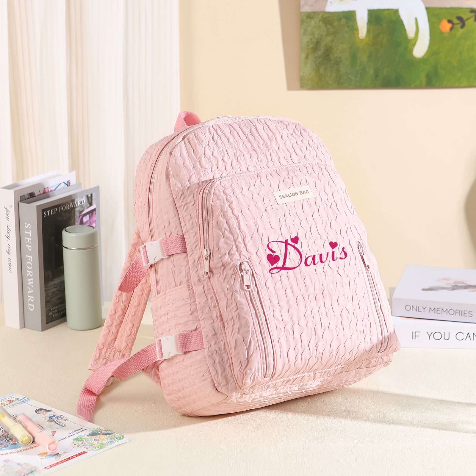 Personalized Children’s School Bag – Multiple Color & Font Choices & C