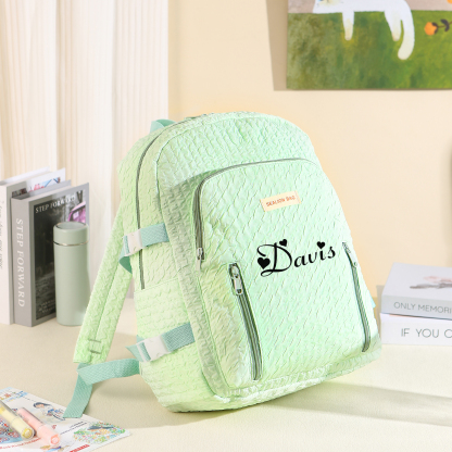 Personalized Children’s School Bag – Multiple Color & Font Choices & Custom Name - Large Capacity Backpack