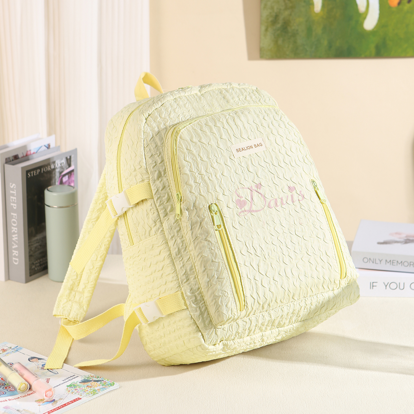 Personalized Children’s School Bag – Multiple Color & Font Choices & Custom Name - Large Capacity Backpack