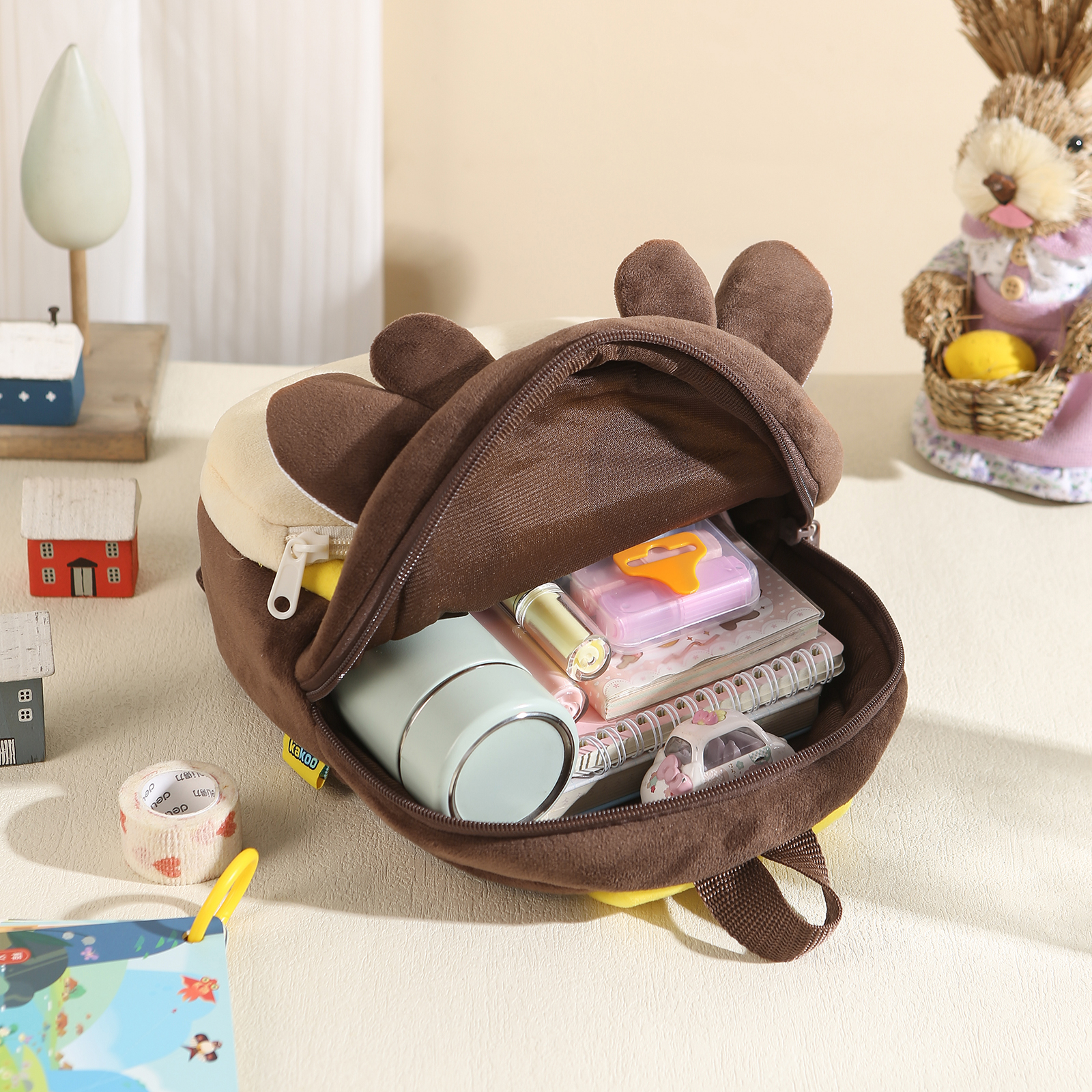 Adorable Plush Animal Schoolbag – Personalized Schoolbag with Name Embroidery for Children Multiple Cute Styles