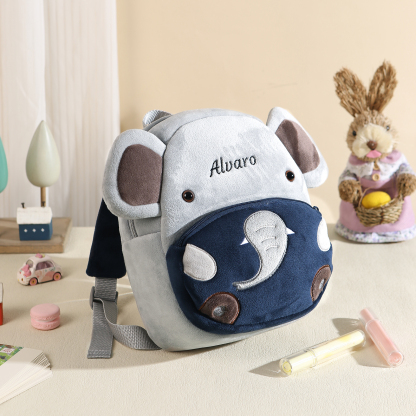 Adorable Plush Animal Schoolbag – Personalized Schoolbag with Name Embroidery for Children Multiple Cute Styles