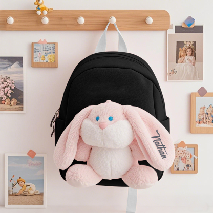 Personalized Plush Bunny Decorated Kids Backpack - Back-to-School events for Children, Lightweight & Adjustable