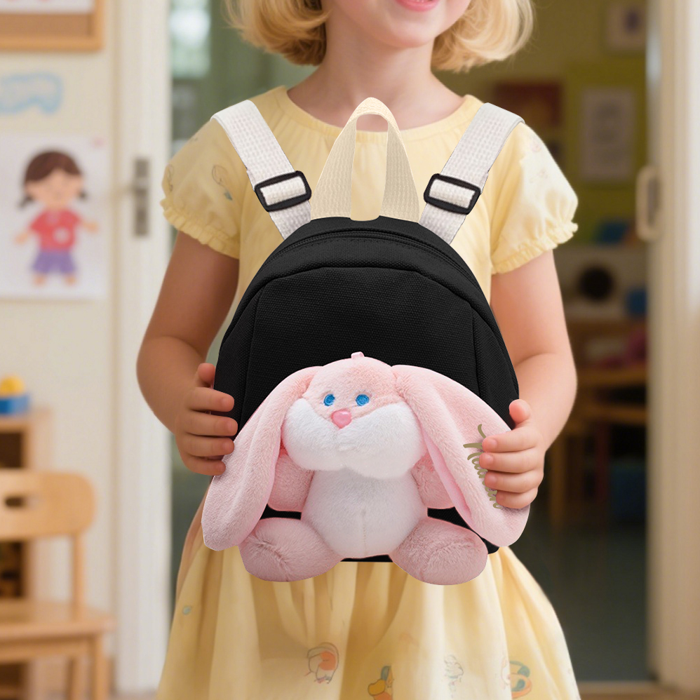 Personalized Plush Bunny Decorated Kids Backpack - Back-to-School events for Children, Lightweight & Adjustable