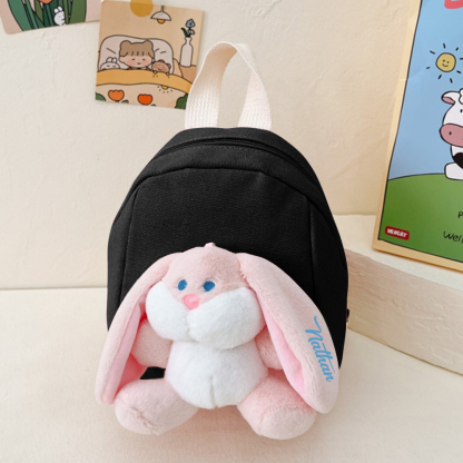 Personalized Plush Bunny Decorated Kids Backpack - Back-to-School events for Children, Lightweight & Adjustable
