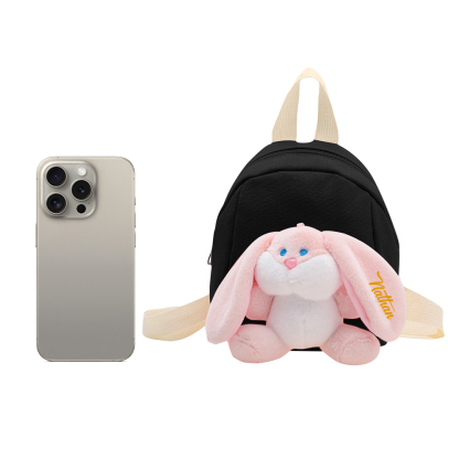 Personalized Plush Bunny Decorated Kids Backpack - Back-to-School events for Children, Lightweight & Adjustable