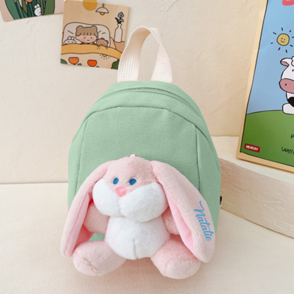 Personalized Plush Bunny Decorated Kids Backpack - Back-to-School events for Children, Lightweight & Adjustable