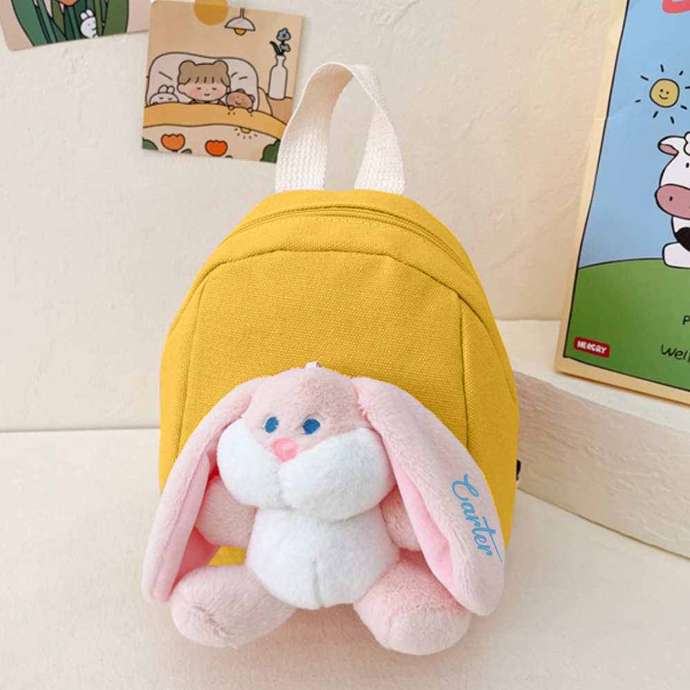 Personalized Plush Bunny Decorated Kids Backpack - Back-to-School events for Children, Lightweight & Adjustable