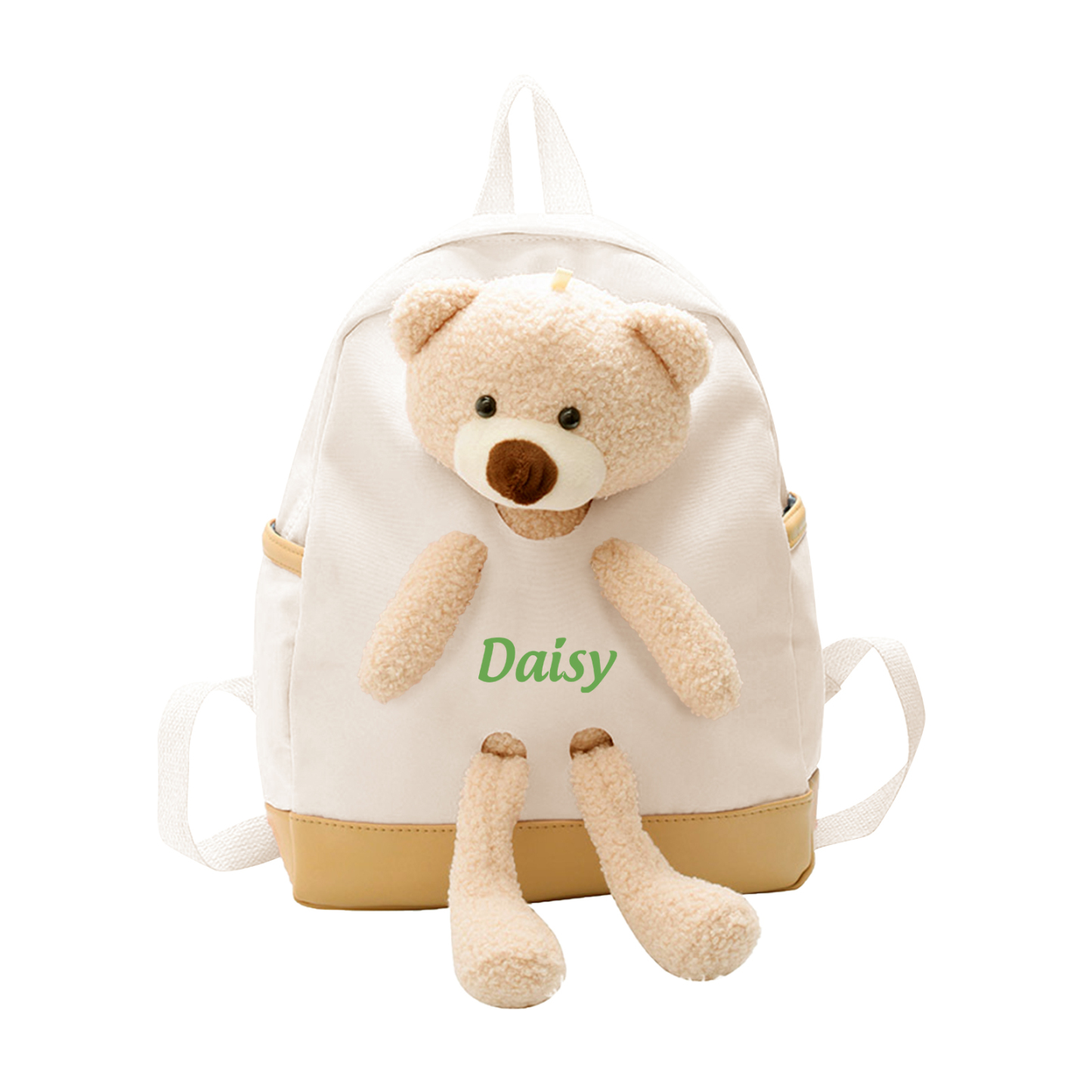 Personalized Kids Teddy Bear Backpack – Multi-Color Soft Nylon, Custom Name - Cute Gift for School & Travel